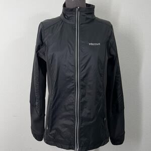 Marmot Jacket Womens Medium Black Lightweight Athletic Logo Embroidery Lightwgt